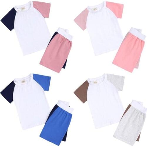 Leisure Wear Childrens Kids Clothes Summer Boys Girls Short Sleeve T-shirt + Shorts Outfits Suits Children Clothing