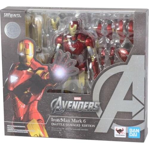 Bandai Spirits S.h. Figuarts Marvel Action Figure Iron Man Mark 6 15Cm Action Figure and Accessories Toy Marvel Legend