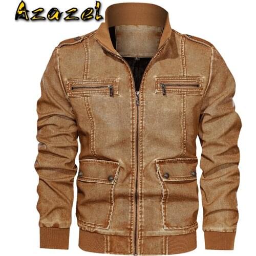 European and American Style Motorcycle Mens Leather Jackets and Coats Velvet 6XL Air Man Leather Coat Winter Warm Overcoat A917