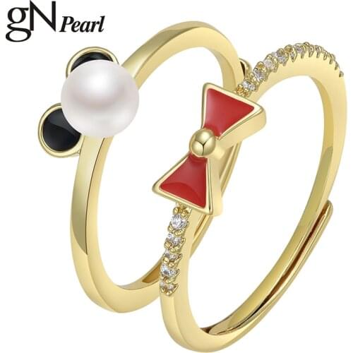 gNpearl White Rings
