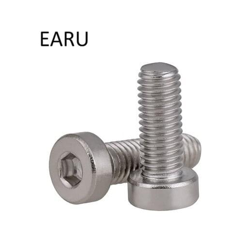 M3*6/8/10/12/16/20/25mm 304 Stainless Steel DIN7984 Standard Thin Head Hexagon Hex Socket Cup Cap Head Screw Bolt for Machine