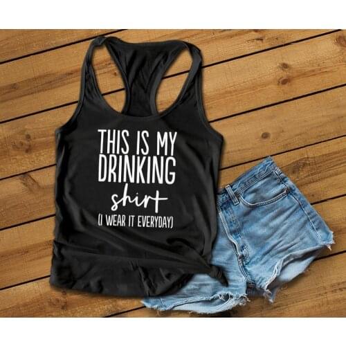 This is My Drinking Shirt Tank Top wine drinking lover slogan women fashion vest undershirt singlet vintage sleeveless garment