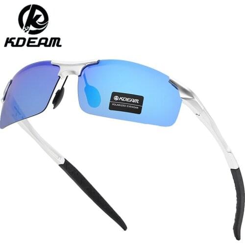 Metal Half Frame Polarized Sunglasses Mens Driving UV-Blocking Sunshade Glasses Spring Leg Beach Outdoor Sports Riding Eyewears