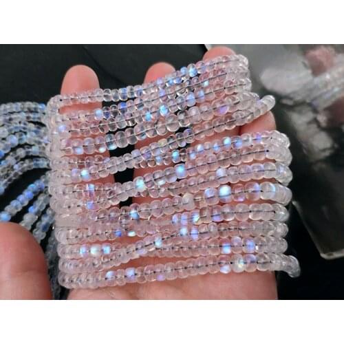 Moonstone roundel 4-5mm for DIY jewelry making 35cm FPPJ wholesale nature gemstone