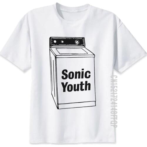 Sonic Youth T Shirt Men Hip Hop Fashion T-shirt 100% Cotton Homme Tshirt White Printed Basic Tops & Tees Street Style Clothes