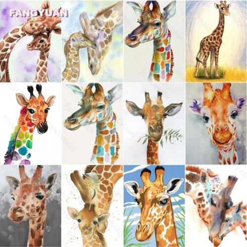 Diamond Painting Kit Cute Giraffes Nursery Oil Diamond Mosaic Painting Needlework Cross Stitch Kits Home Wall Decor Rhinestones