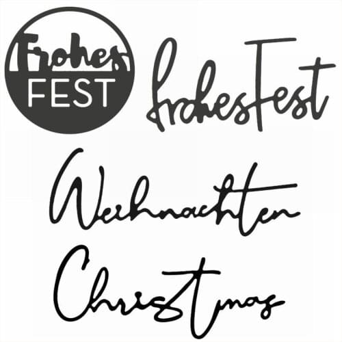 German Weihnachten Round Words Metal Cutting Dies For Card Making Scrapbooking Photo Album Decorate Embossing Craft New Stencils