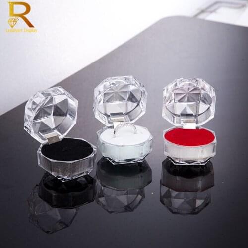 Wholesale 20pcs/lot 3 Color Options Hot Sale Jewelry Package Ring Earring Box Acrylic Transparent Wedding Packaging Jewelry Box