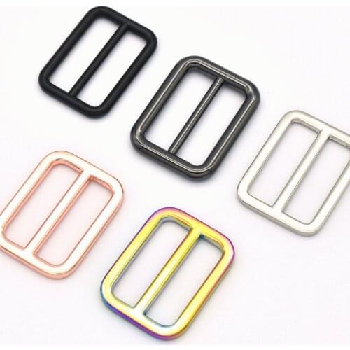 25mm Silver Adjuster Buckles Metal Strap Slider Belt Purse Making Adjuster Bag Slide Lanyard Clasps Handbag Webbing Hardware