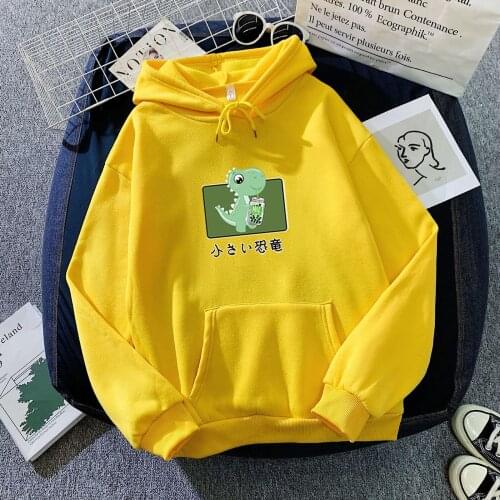 Hoodie Oversizd Hoodies Women 2021 Womens Sweatshirt Dinosaur Pullovers With Hood Autumn Winter Kpop Clothes Moletom Feminino