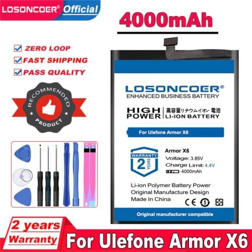 Top Brand 100% New 4000mAh Armor X6 Battery For Ulefone 3085 Armor X6 Mobile Phone Battery