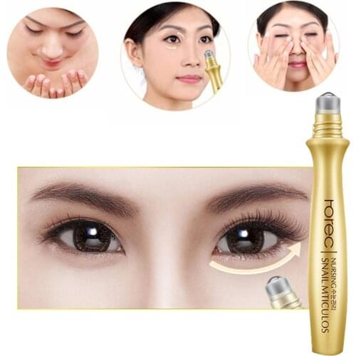 Eye Cream Snail Essence Massage Peptide Collagen Serum Anti-Wrinkle Anti-Age Remover Dark Circles Eye Care Against Puffiness Bag