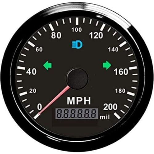 Universal 85mm 12V/24V GPS Speedometer Adjustable Odometer 0-200MPH Overspeed Alarm For Car Motorcycle Tractor Truck boat yacht