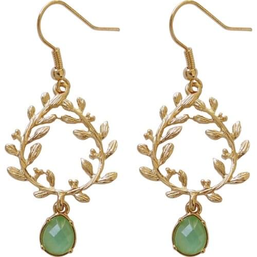 Japan Forest Style Natural Clip Earring Mori Girl Spring Simulated Crystal Clip Earrings No Pierced Hole Branch Shape Earrings