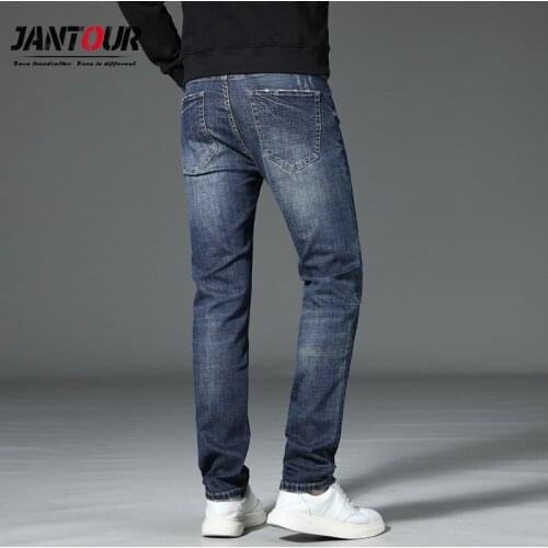 Plus Size Jeans Winter Men Baggy Jeans 2020 Pantalones De Hombre Scratched Ripped Jeans 90%Cotton Blue Vintage Jeans Size 46 48