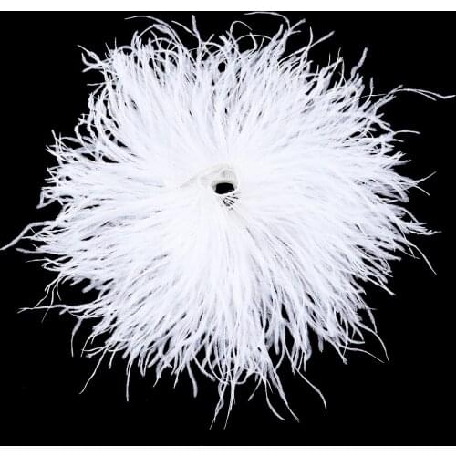 1 Yard Single Ostrich Feather Trim Trimming Natural White Ostrich Feather Lace Ribbon for Crafts Wedding Dress Skirt Decoration