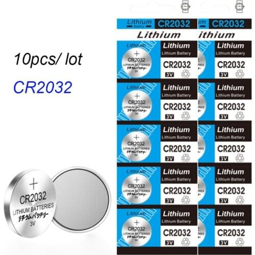 10Pcs/Lot CR2032 CR 2032 DL2032 ECR2032 BR2032 3V Lithium Battery For Watch Toy Calculator Car Remote Control Button Coin Cell
