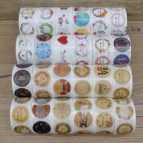 100pc DIY Handmade self adhesive lables Merry christmas thank you flower jewelry label tags baby show gifts sticker label