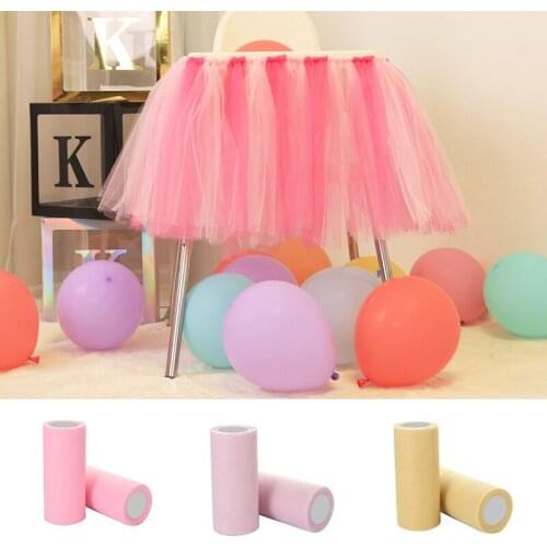 100 Yards 15cm Tulle Roll Spool Tutu Skirt Table Skirts Netting Fabric Wedding Decoration Organza Laser DIY Craft Party Supplies