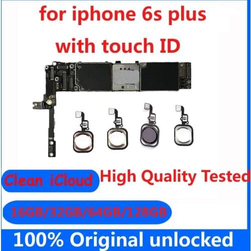 16GB 32GB 64GB 128GB for iphone 6s plus 6sp Mainboard Original unlocked with / without Touch ID for iphone 6s plus Motherboard