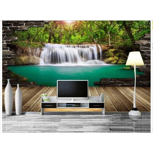 Customized 3D wallpaper 3d wall murals wallpaper Waterfall scenery water board background wall 3d sitting room photo wallpaper