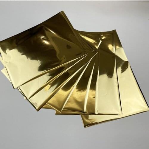 A4 50PCS Free Shipping Gold and Silver Hot Stamping Foil Rolls Holographic Toner Reactive Heat Transfer Film for Paper