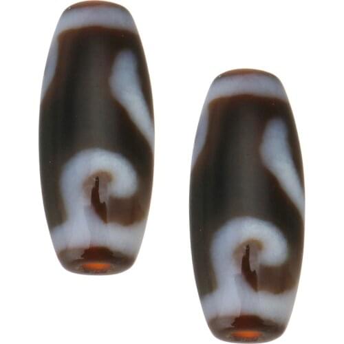 Natural Tibetan Stone Dzi Beads Oval AAA Grade Money Hook & Two Tone Fit Bracelet Diy Fashion Jewelry Gift Men Women 20x9x3mm