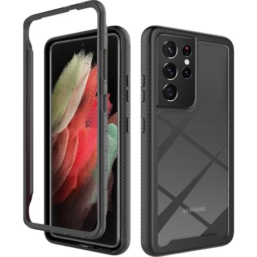 Phone Case for Samsung Galaxy S21 Ultra A42 A12 5G S21Plus Transparent Back Cover Shockproof Bumper Funda with Front Frame