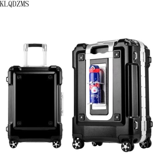 KLQDZMS 20’’24’’29 Inch Innovative Mans Travel Trolley Rolling Luggage Women Cute Suitcase With Portable Cup Holder