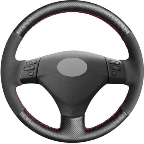 Black Suede Artificial Leather Soft Car Steering Wheel Cover for Lexus RX330 RX400h RX400 2004-2007 Toyota Corolla Verso Camry