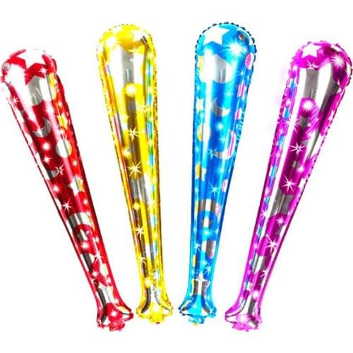 Kids Toy Sports Game Party Stick Shaped Balloons Star Printed Foil Ballons Celebration Cheering Party Supplies