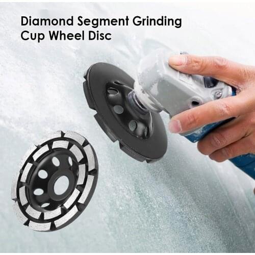 115/125mm Diamond Segment Grinding Cup Wheel Disc Double Row Stone Brick Tile Grinder Diamond Grinding Disc Blade Cutting