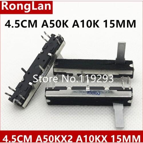 Electronic organ synthesizer 4.5cm 45MM double A50K A10K length 15MM plastic instrument to push straight slide potentiometers