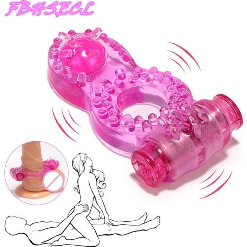 FBHSECL Male Sex Toys Silicone Vibrating Penis Rings Time Delay Ejaculation Adult Sex Toys for Men Erotic