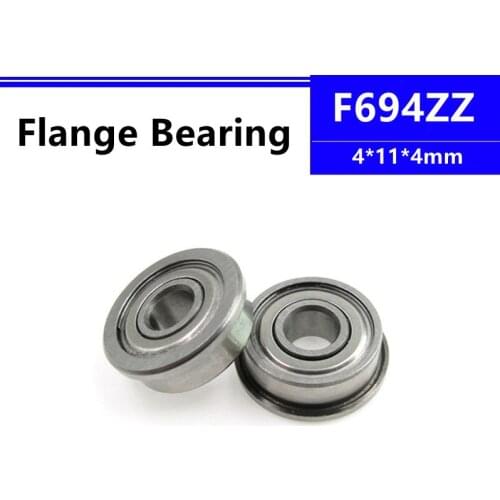 50pcs/100pcs F694ZZ 4*11*4mm RF1140ZZ flange deep groove ball bearing 4x11x4mm Flanged bearing F694Z F694