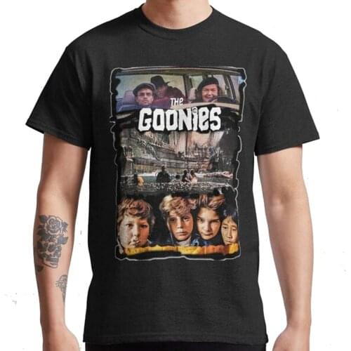 The Goonies Print Art Classic TShirt Men Women Fashion TShirts Casual Crewneck Girl Tops Tee Black