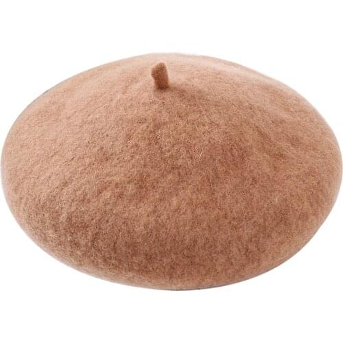 Hot Sell Cheap Fashion New Women Wool Solid Color Beret Female Bonnet Caps Winter All Matched Warm Walking Hat Cap 9 Color