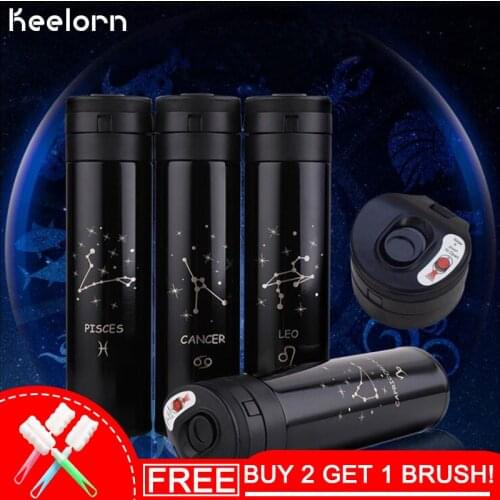 Keelorn 450ml High Quality 304 Stainless Steel Vacuum Flasks Thermoses Cup 12 Constellation Creative Mug Vacuum Cup Bottles