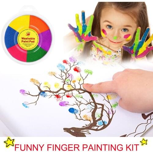 7 Colors Finger Painting Set Drawing Accessories Diy Finger Paints Kit Craft Cardmaking Kids Education Drawing Toys Interactive
