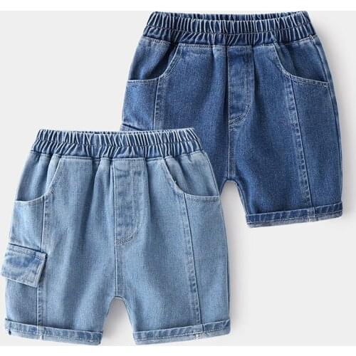 New 2021 Kids Summer Denim Shorts Baby Boys Fashion Solid Denim Shorts Children Boys Casual Jeans Short Pants Trousers Clothing