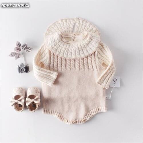 Baby Girl Clothes Newborn Knitted Baby Clothes Cotton Ruffle Baby Sweater Cardigan + Baby Romper 2 pcs Cotton Baby Boy Clothes
