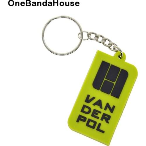 OneBandaHouse Custom Design Letter Logo Rectangle Shaped 2D Soft PVC Keychain
