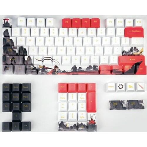 Wholesale 108 Keys Wukong Keycaps PBT Sublimation OEM Profile Keycap For Gateron Kailh Cherry MX Switches Mechanical Keyboard