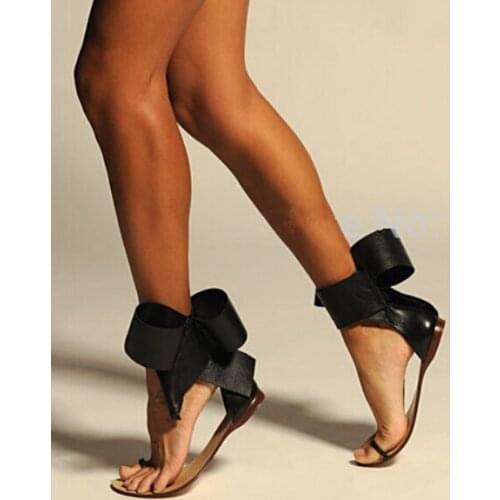 Big size 35-44 beach sandals hot selling girls fashion big bow tie butterfly knot flat sandals open toe slipper black red nude