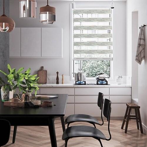 Striped Roller Blinds Zebra Shade Waterproof Day Night Zebra Blinds estores for Windows Kitchen Customized