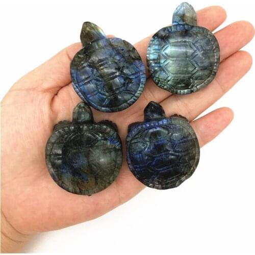 Lovely 1PC Natural Labradorite Crystal Stone Carved Turtle Tortoise Carving Crafts Figurine Chakra Healing Natural Quartz