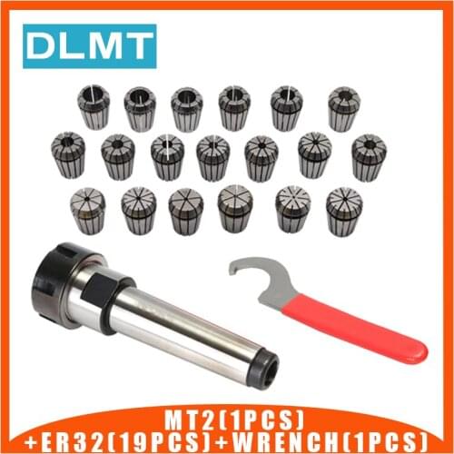 ER32 Spring Clamps 19PCS MT2 ER32 M12 1PCS ER32 Wrench 1PCS Collet Chuck Morse Holder Cone For CNC Milling Lathe tool