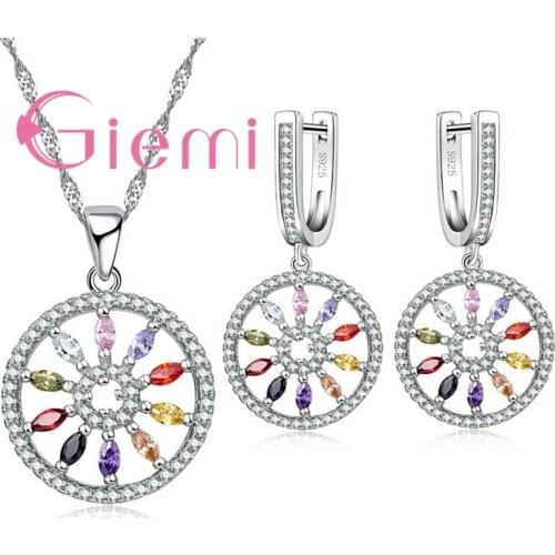 Luxury Petal Shape Crystal Stone Necklace Earrings ForBridal Wedding Ceremony Anniversary Jewelry Set