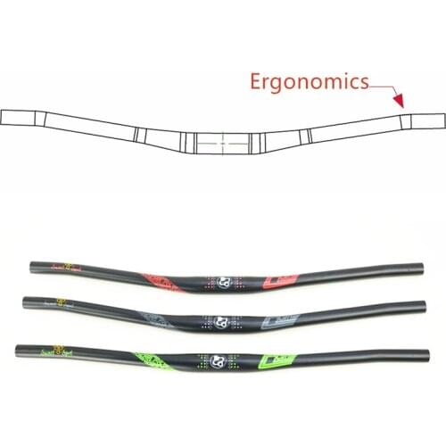 FOURIERS HB-MB016-CC Aluminum alloy 7050-T73 ergonomic bend mountain Cycling Bicycle Parts Bicycle Handlebar 31.8mmx680/760mm