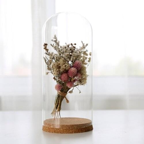 10*25cm Cork Base Glass Dome Home Wedding Decoration Diameter=10cm Diameter=25cm Glass Cover Vase Friend Gift